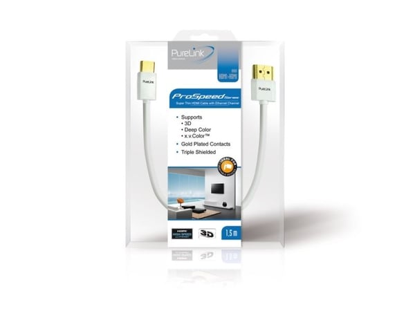 PureLink HDMI M-M 3m, 3 m, HDMI Type A (Standard), HDMI Type A (Standard), 3840 x 2160 piksler, 3D, Hvit