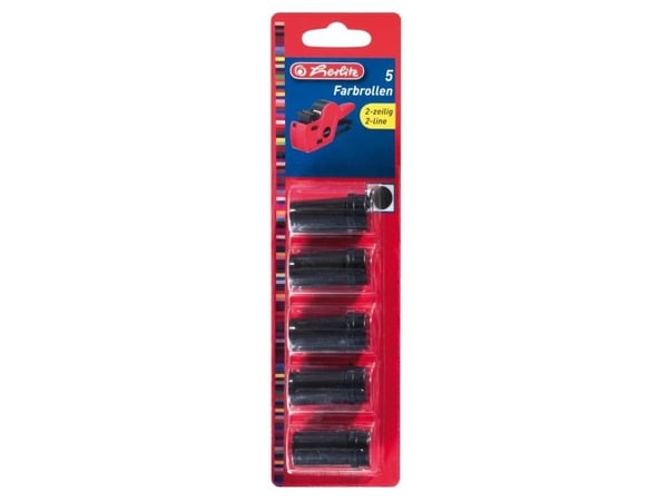 herlitz erstatningsrulle for prismerker, 2 linjer, plast, svart, for prismerker 1605120 (fra 2008) (10956282)