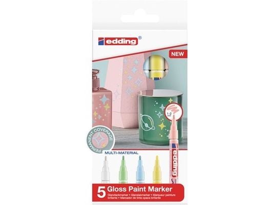 Edding 751, Blå, Grønn, Rosa, Hvit, Gult, Projektil spiss, Flerfarget, Aluminium, Fint, 1 mm