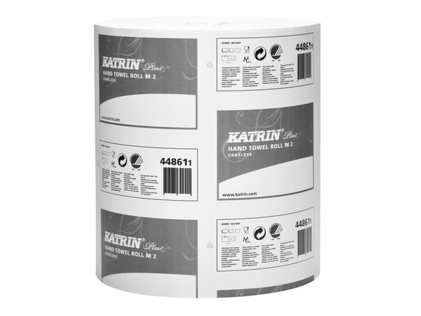 Aftøringsrulle, Katrin, Plus, M2 Plus 2 lag, hvid 230mm x 167.00m, kasse a 6 ruller
