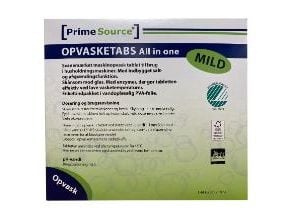 Maskinopvask Tabs Prime Source Mild All-In-One 80 stk Svanemærket Opløselig,5 pk x 80 stk/krt