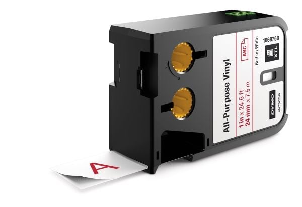 DYMO XTL All-Purpose - Vinyl - rødt på hvitt - Rull (2,4 cm x 7,5 m) 1 rull(er) merkelapper - for XTL 300, 500