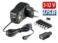 Goobay NTS 600 EuP MW 3N06GS, 12 V, 600 mAh, Sort, 109 g