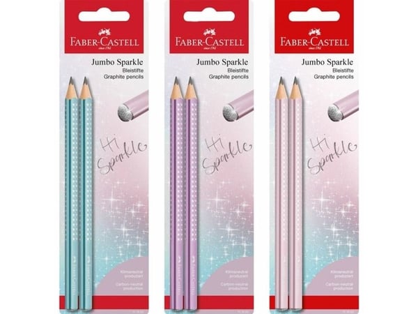 Faber-Castell 111683, B, Blandade färger, Triangulär, Blåsa, 2 styck