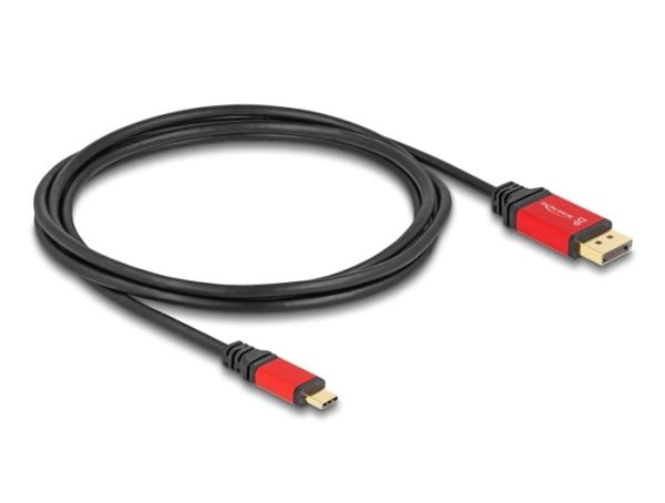 DeLOCK 80093, 2 m, USB Type-C, DisplayPort, Uros, Uros, Suora