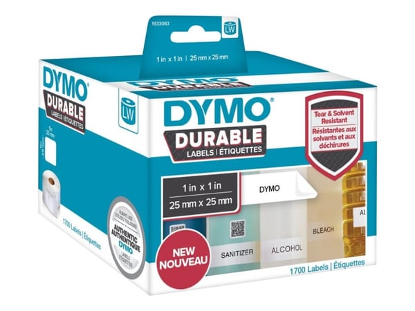 DYMO LabelWriter Address - Adhesiv - hvit - 25 x 25 mm 1700 etikett(er) (1 rull(er) x 1700) merkelapper - for DYMO LabelWriter 310, 315, 320, 330, ...