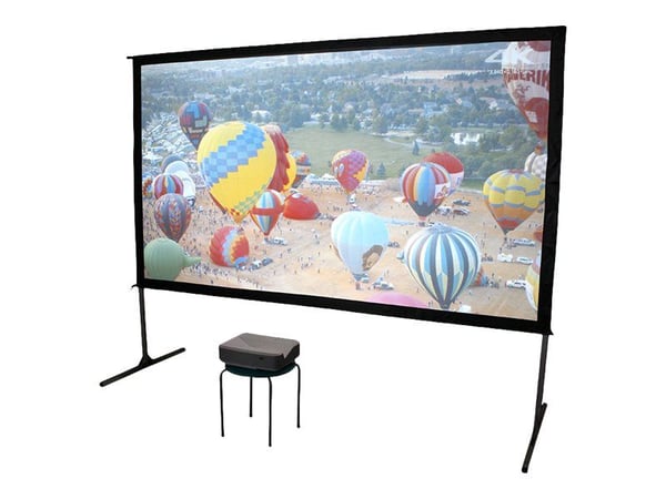 Elite Screens Yard Master 2 Series OMS120H2-DUAL - Projektionsskärm med ben - 120" (305 cm) - 16:9 - Wraith Veil Dual - svart, silverram
