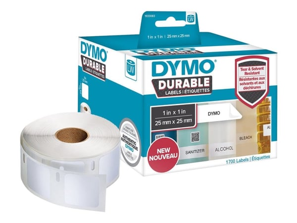 DYMO LabelWriter Address - Adhesiv - hvit - 25 x 25 mm 1700 etikett(er) (1 rull(er) x 1700) merkelapper - for DYMO LabelWriter 310, 315, 320, 330, ...