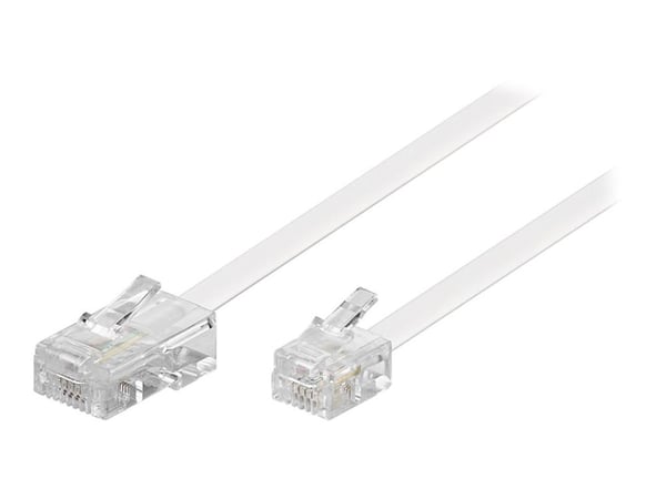 goobay - Telefonkabel - RJ-11 (P) til RJ-45 (hann) - 10 m - flat - hvit