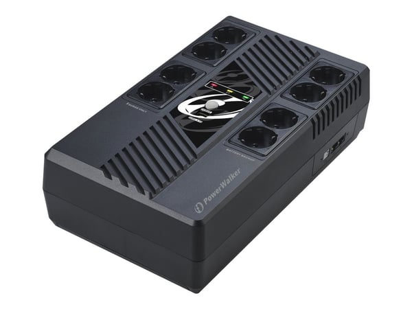 PowerWalker VI 600 MS FR - UPS - AC 230 V - 360 watt - 600 VA - 7 Ah - USB - utgangskontakter: 8