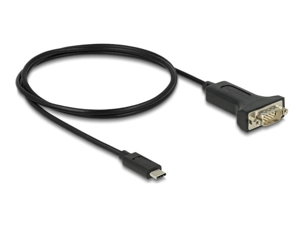 Delock - USB / seriell-kabel - 24 pin USB-C (hann) til RS-232 (hann) - 1 m - svart