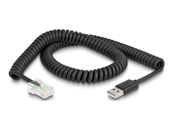 Delock - Strekkodeskannerkabel - RJ-50 (hann) til USB (hann) - 2 m - rullet sammen - svart