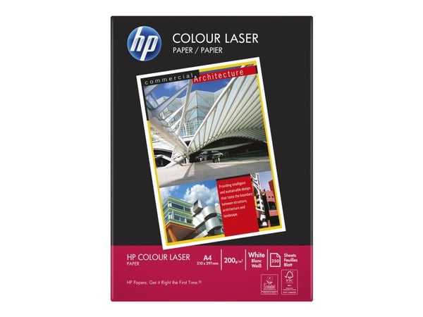 HP Colour Laser Paper - A4 (210 x 297 mm) - 200 g/m² - 250 ark vanligt papper
