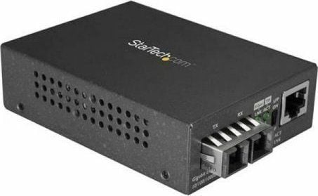 StarTech.com Gigabit Ethernet till SC Fibermediaomvandlare - 1000Base-SX - Enkelläge - 10 km - Fibermediekonverterare - 1GbE - över fiberoptik - 10...