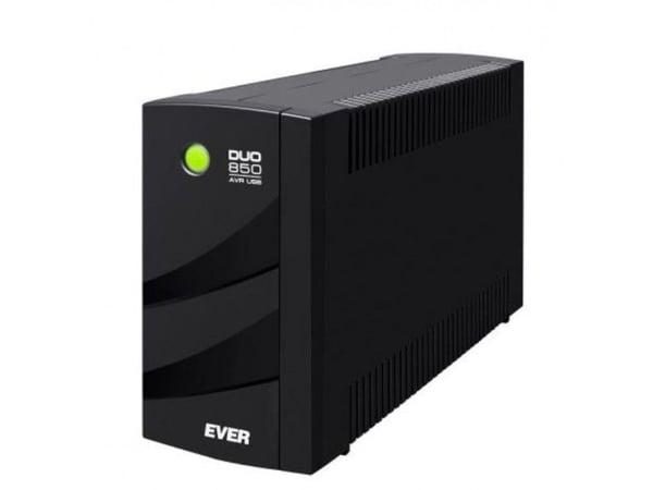 EVER DUO 850 PL AVR - UPS - AC 230 V - 550 watt - 850 VA - 2 x batteri - 5 Ah - USB - utgångskontakter: 3