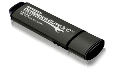 Kanguru Encrypted Defender Elite300 - USB-flashstasjon - kryptert - FIPS 140-2 Level 2 - 32 GB - USB 3.2 Gen 1 - svart - TAA-samsvar