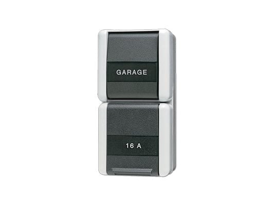 JUNG 876NAW, Painikekytkin, Musta, Valkoinen, IP44, 250 V, 16 Hz, 75 mm