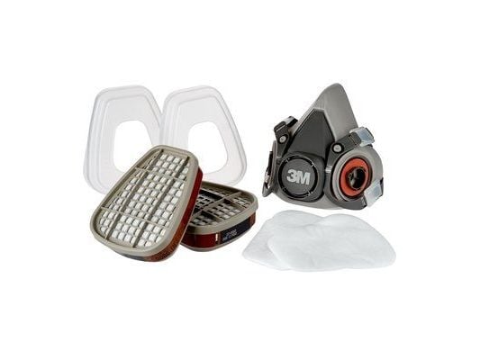 3M 6002PRO, Halvdekkende, FFP3, Industrielt vedlikehold, Sort, Grå, Hvit, CE, 1 stykker