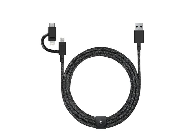 Native Union Belt - Lightning-kabel - USB hann til Micro-USB type B, Lightning, USB-C hann - 2 m - kosmos