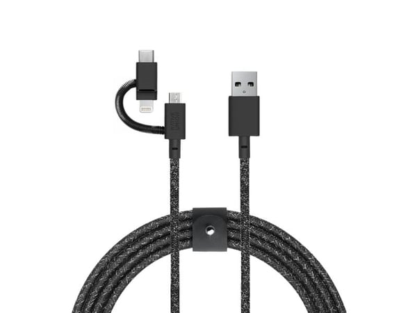 Native Union Belt - Lightning-kabel - USB hann til Micro-USB type B, Lightning, USB-C hann - 2 m - kosmos