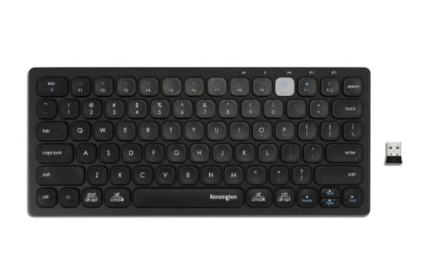 Kensington Multi-Device Dual Wireless Compact Keyboard, Trådløs, RF trådløs + Bluetooth, Svart