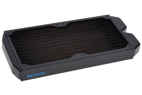 Alphacool 14248, Radiatorblokk, Messing, Kopper, Stål, Sort, 1/4", 2 vifter, 12 cm