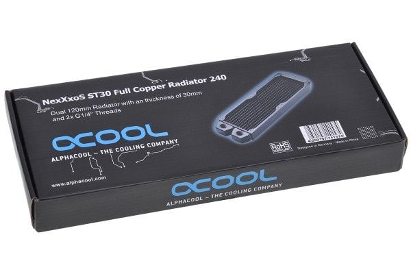 Alphacool 14248, Radiatorblokk, Messing, Kopper, Stål, Sort, 1/4", 2 vifter, 12 cm