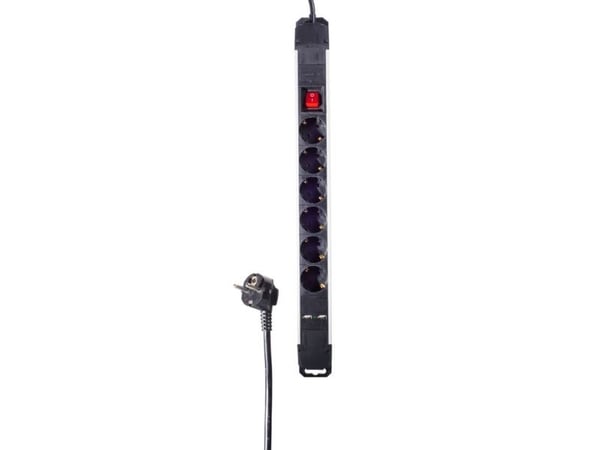 shiverpeaks BS09-20265, Perus, Alumiini, Musta, 6 AC-pistorasia(a), 1,5 m, 220 -240 V
