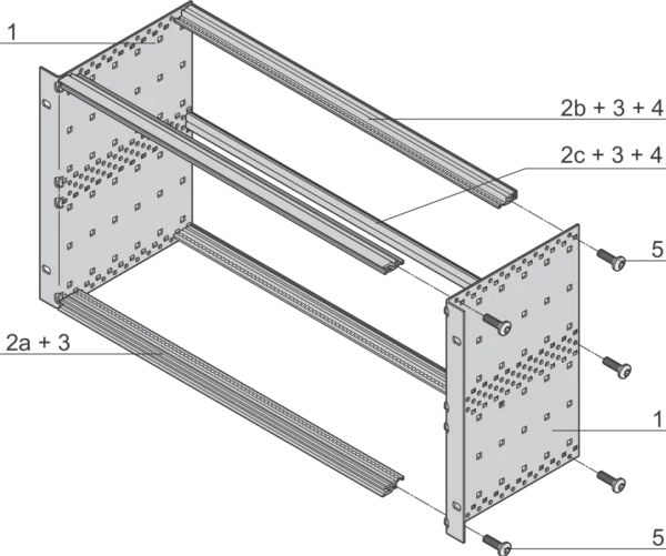 Schroff 24564-432, Understativ, Gjuten aluminium, Gjuten aluminium, 7,5 kg, 6U, IEC 60297-3-100, -101, IEEE 1101.1