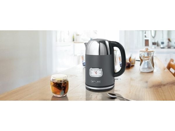 Muse MS-020 DG, 1,7 l, 2200 W, Grå, Rustfritt stål, Rustfritt stål, Vannivåindikator, Trådløs