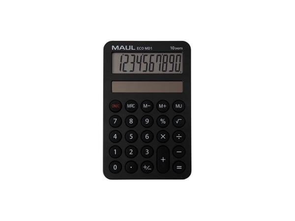 MAUL ECO MD1, Lomme, Grunnleggende, 10 sifre, 1 linjer, Solar, Svart