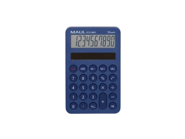MAUL ECO MD1, Lomme, Grunnleggende, 10 sifre, 1 linjer, Solar, Blå