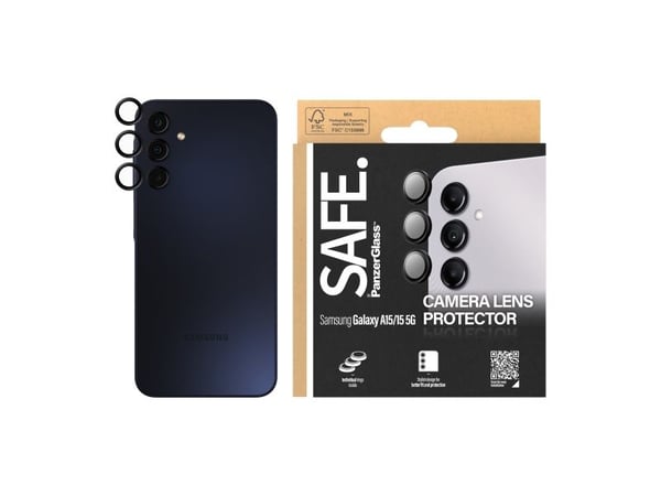 SAFE. by PanzerGlass - Linsebeskyttelse for mobiltelefon - svart - for Samsung Galaxy A15, A15 5G
