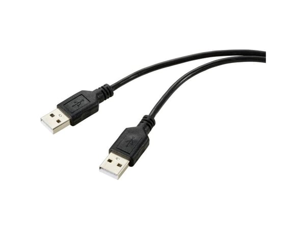Renkforce USB-kaapeli USB 2.0 USB-A Stecker, USB-A Stecker 1.00 m Schwarz PVC Sleeve RF-5771508 (RF-5771508)