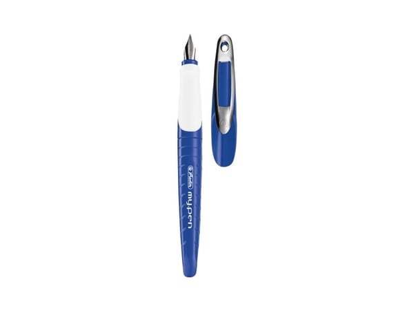 Herlitz my.pen, Blå, Hvit, Patronpåfyllingssystem, Blå, Gummi, Rustfritt stål, Venstrehendt