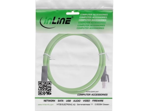 InLine 40420, 20 m, M12, RJ-45, Uros/uros, Vihreä, Kupari