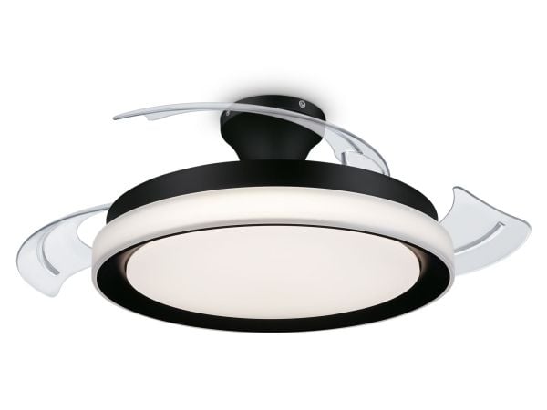 Philips Bliss kattotuuletinvalaisin 35 + 28W, Kotitaloustuuletin lavoilla, musta, Katto, Metalli, Muovi, 51 cm, IP20