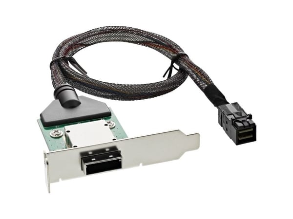 InLine 27656C, SFF-8643, Mini-SAS, SFF-8808, Lavprofil, Svart, Kromfarget, Grønn, 81 mm, 750 mm