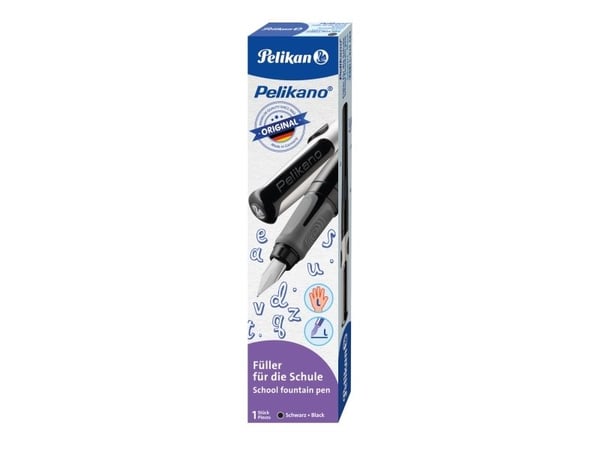 Pelikan 824484, Svart, Patronpåfyllingssystem, Blå, Rustfritt stål, Venstrehendt, Tyskland