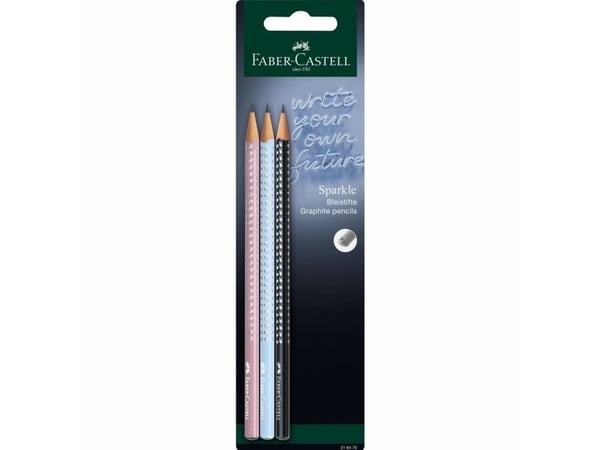 Faber-Castell 218470, Svart, Blå, Rosa, Blister, 3 stykker
