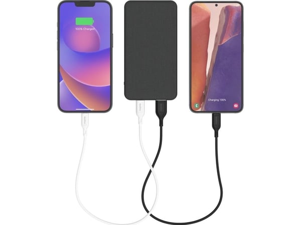 mophie essentials - Strømbank - 5000 mAh - 2 utgangskontakter (USB, USB-C)
