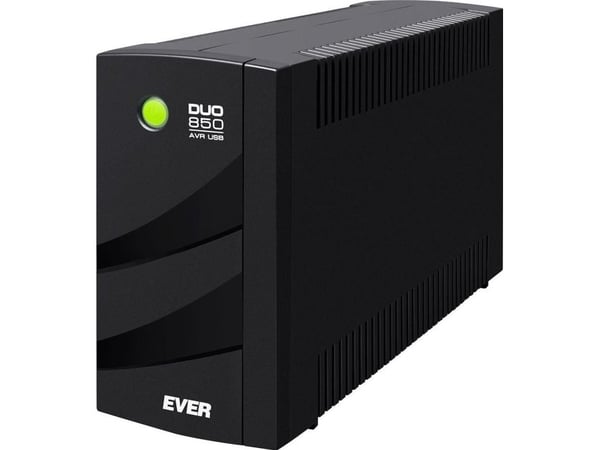 EVER DUO 850 PL AVR - UPS - AC 230 V - 550 watt - 850 VA - 2 x batteri - 5 Ah - USB - utgångskontakter: 3