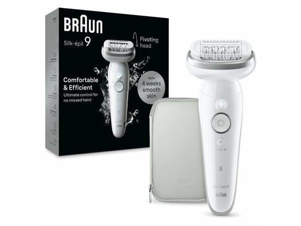 Braun Silk-épil 9 9-011, Sølv, Hvit, 40 pinsetter, MicroGrip, 0,5 mm, Batteri, Innebygd batteri