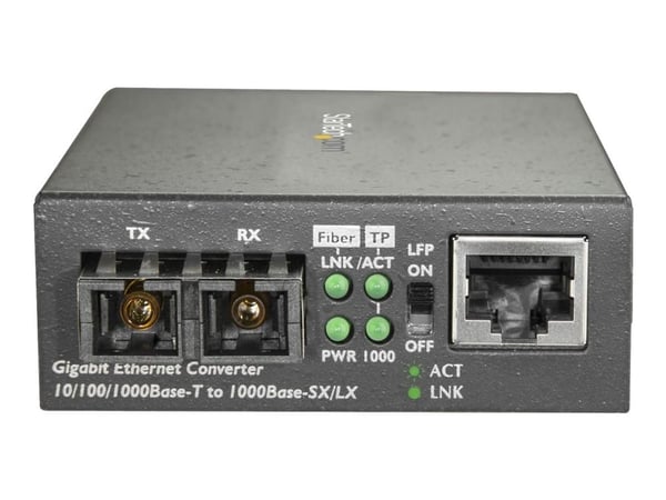 StarTech.com Gigabit Ethernet till SC Fibermediaomvandlare - 1000Base-SX - Enkelläge - 10 km - Fibermediekonverterare - 1GbE - över fiberoptik - 10...