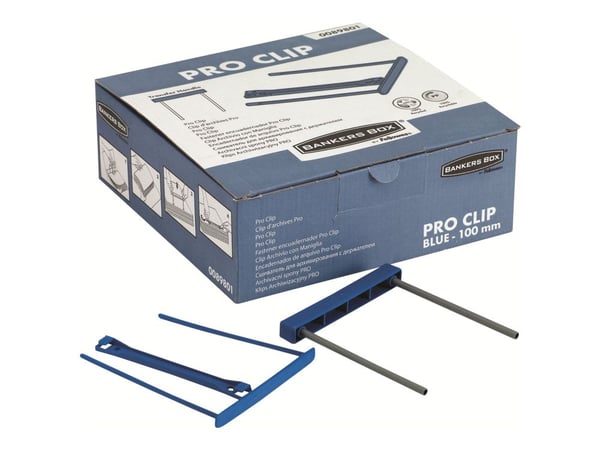 Bankers Box Pro Clip - fästmekanism med klämma - blå (förpackning med 50 st)