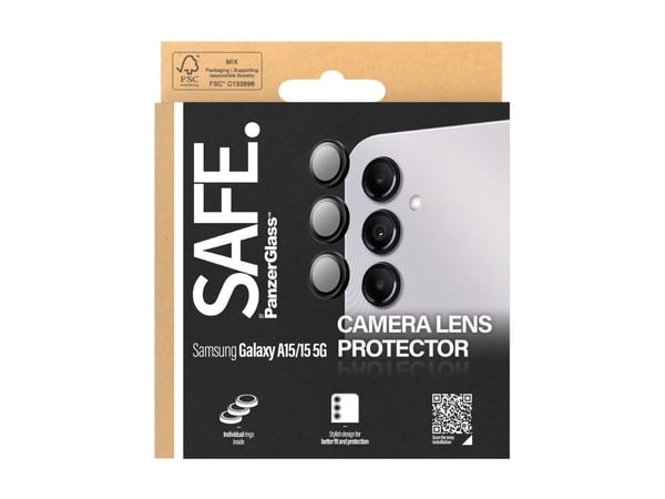 SAFE. by PanzerGlass - Linsebeskyttelse for mobiltelefon - svart - for Samsung Galaxy A15, A15 5G