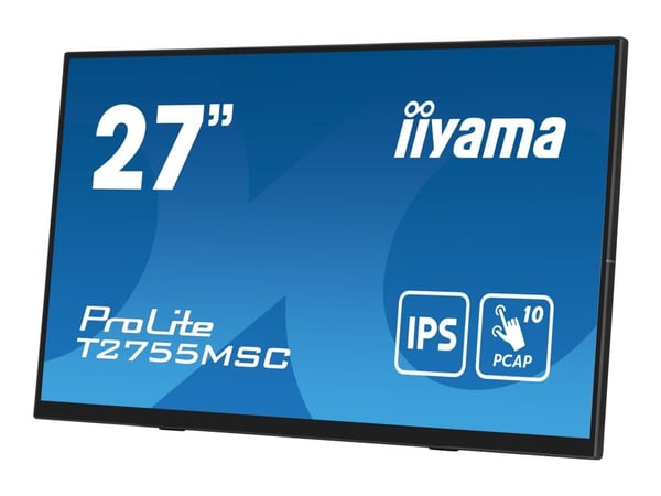 iiyama ProLite T2755MSC-B1 - LED-skjerm - 27" - berøringsskjerm - 1920 x 1080 Full HD (1080p) @ 60 Hz - IPS - 400 cd/m² - 1000:1 - 5 ms - HDMI, Dis...