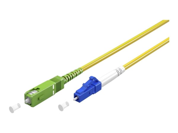 goobay - Koblingskabel - SC/APC-enkeltmodus (hann) til LC/UPC-enkeltmodus (hann) - 1 m - 3 mm - fiberoptisk - simpleks - 9 / 125 micron - G.657.A2/...