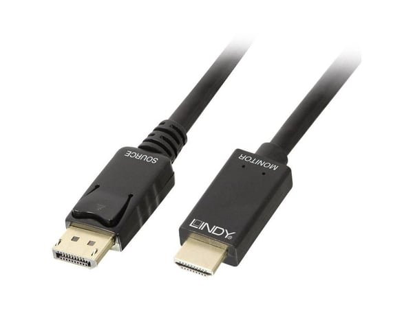 Lindy 36921, 1 m, DisplayPort, HDMI-tyyppi A (vakio), Uros, Uros, Suora