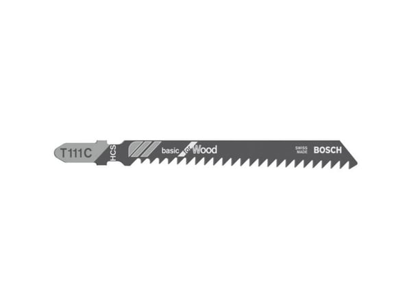 Bosch Basic for Wood T 111 C - Stikksagblad - for tre, kartong, kryssfinér, fiberplate, bløtt tre - 5 deler - lengde: 100 mm